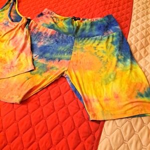 3X Two Piece Tie Dye PJ Set- NEVER WORN
